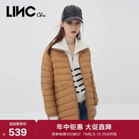 LINC金羽杰2023年冬新款造型感轻薄短款羽绒服女款外套Y22802397商品大图