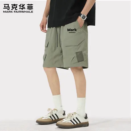 马克华菲休闲短裤男夏季宽松中裤男款2025新款美式户外工装裤子X图片