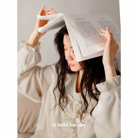 贝妍珊瑚绒睡衣女冬季新款加厚套头家居服甜美少女保暖法兰绒套装商品大图