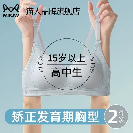 猫人定型少女文胸初高中学生青春发育期二三阶段调整型无钢圈内衣图片