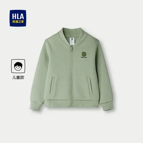 HLA/海澜之家针织卫衣开衫2025秋新棒球领可爱俏皮绣花外套女童商品大图