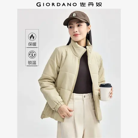 佐丹奴外套女装前短后长侧开叉立领梭织棉衣外套 05374713图片
