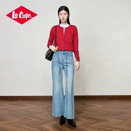Lee Cooper微喇牛仔裤女2025新款秋季高腰显瘦宽松喇叭裤长裤子商品大图