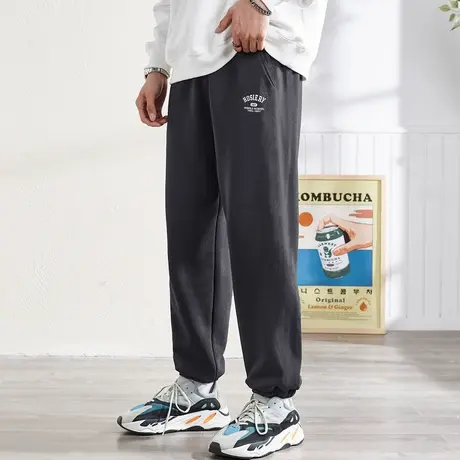唐狮春夏休闲裤男宽松束脚灰色运动裤子工装裤薄款百搭潮流卫裤商品大图