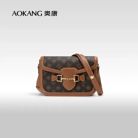 奥康女包包新款单肩包时尚印花几何图案高档轻奢小方包潮流图片