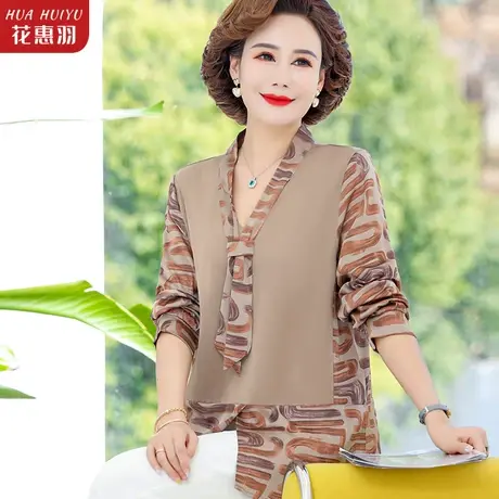 假两件小衫女今年流行上衣春装红色洋气女士衬衫中年妈妈高贵气质图片