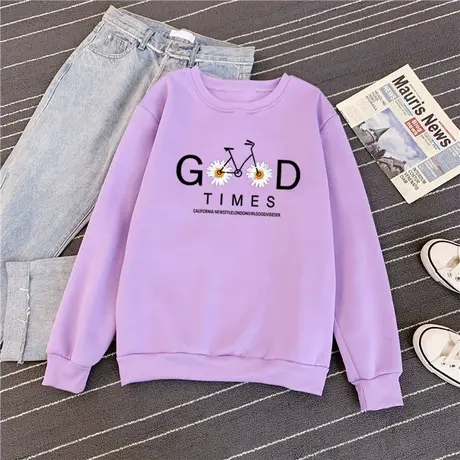 港风网红中长款设计感小众卫衣女秋季加绒时尚宽松百搭长袖外套潮图片