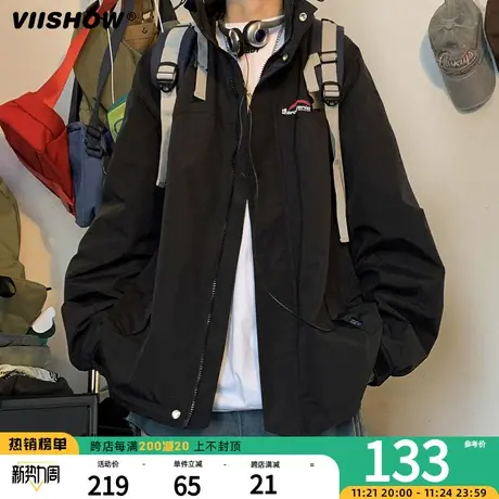 VIISHOW日系工装连帽夹克春秋季美式潮牌冲锋夹克外套男款休闲潮商品大图
