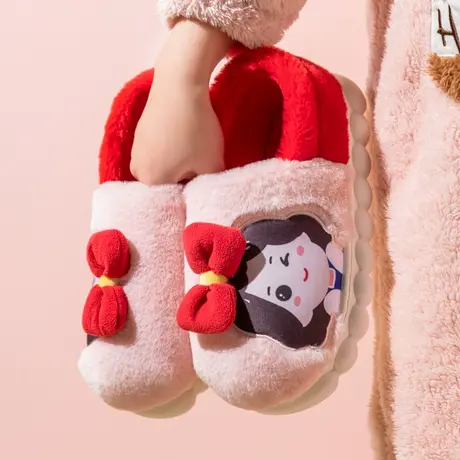 可爱少女心棉拖鞋女包跟冬季室内居家居防滑毛绒亲子卡通棉拖冬天商品大图