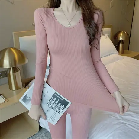 2024新款女士保暖内衣套装无痕加绒打底衫秋衣裤打底裤秋裤秋冬季图片