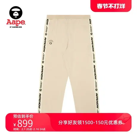 Aape男装春秋猿人徽章字母刺绣侧边串标潮流休闲宽松卫裤A672XXM商品大图