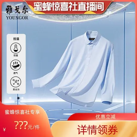 【加购！明晚男装专场】雅戈尔男士商务易去污易打理长袖衬衫商品大图