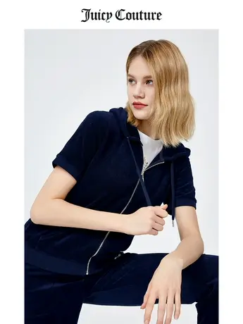 Juicy Couture橘滋美式春季新款小香风时尚休闲运动短袖外套女商品大图