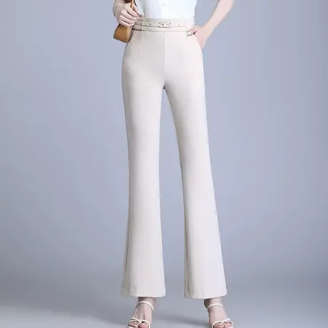 高腰微喇裤女夏宽松显瘦喇叭裤韩版高级感垂顺休闲裤气质马蹄裤子图片