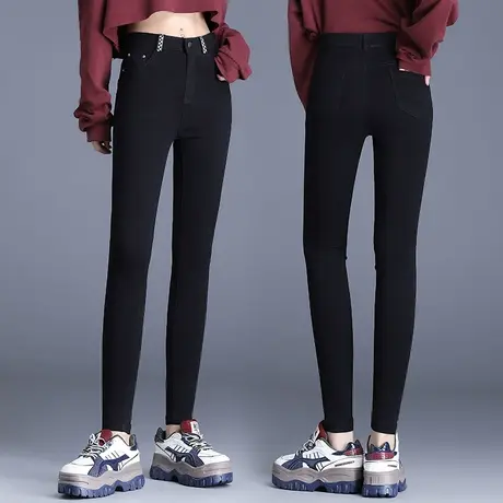 牛仔铅笔裤女外穿2023年春秋新款高腰显瘦弹力百搭紧身裤小脚裤商品大图