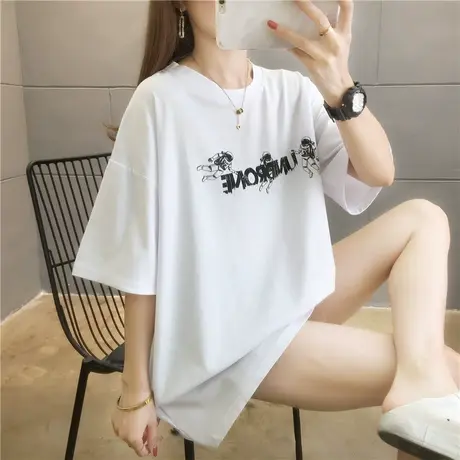 2023年春夏季新款韩版宽松上衣女ins潮时尚洋气字母印花短袖t恤女图片