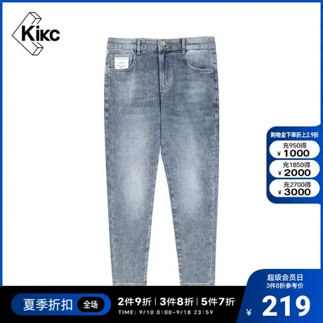 kikc牛仔裤男 2022夏季新款 商场同款经典款式潮流时尚直筒裤子男图片