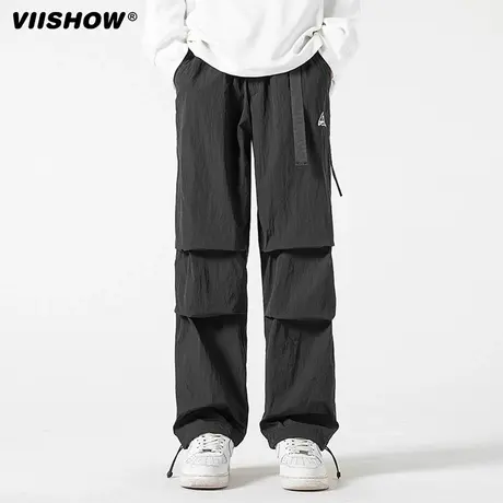 VIISHOW裤子男春秋季潮牌休闲长裤宽松束脚青少年工装运动卫裤商品大图