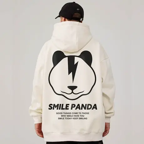 oversize春秋冬款戴帽宽松大码连帽加绒加厚重磅胖子卫衣男生外套商品大图