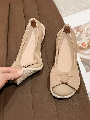 单鞋女鞋夏2023新款春秋法式软底平底防滑孕妇温柔玛丽珍小皮鞋女商品大图