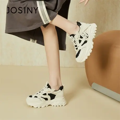 Josiny/卓诗尼老爹鞋女款2024新款春季舒适健步软底透气运动鞋图片