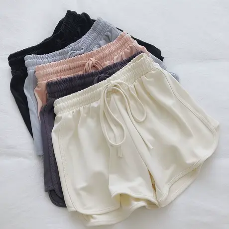 温柔软糯透气云朵热裤女夏宽松显瘦韩版百搭休闲居家运动阔腿短裤商品大图