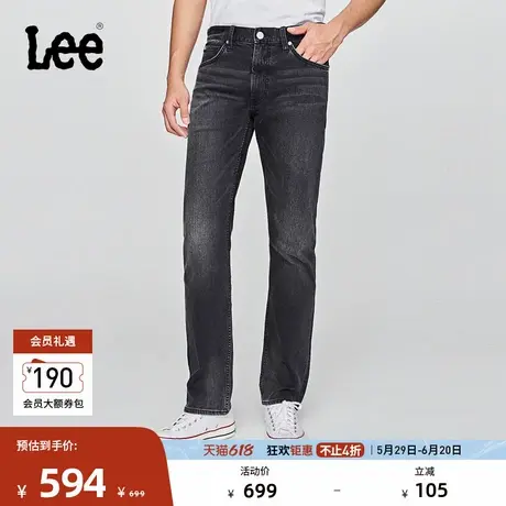 Lee25早秋新品726标准中腰直筒五袋款设计黑灰色男牛仔裤潮A08773图片