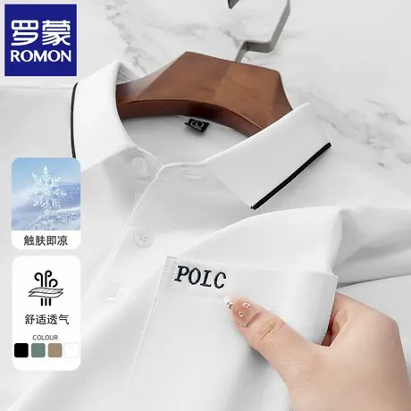 罗蒙丝光棉POLO衫男士短袖t恤夏季薄款商务休闲翻领半袖保罗衫N2Z图片