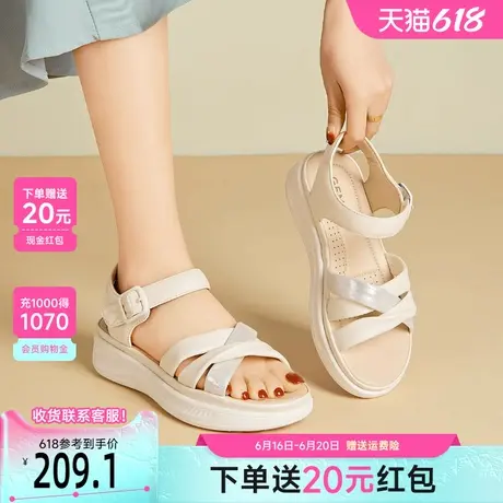 戈美其法式小凉鞋女夏外穿2025新款精致配裙子露趾厚底百搭空鞋图片