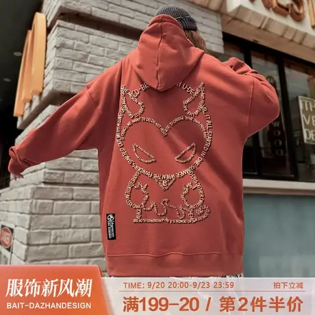 连帽卫衣男生小众设计原创国潮小恶魔炸街上衣爆款2023加厚外套女商品大图
