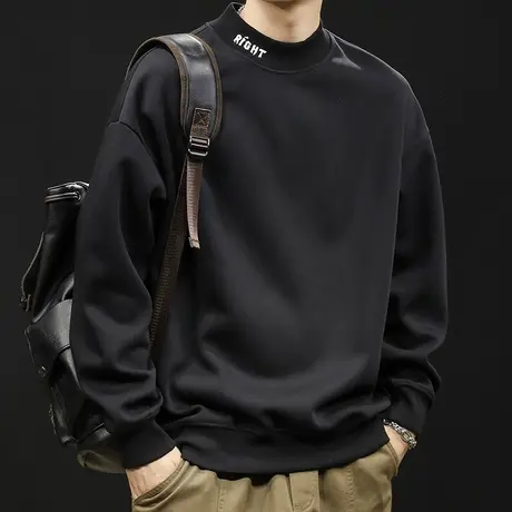 半高领潮牌卫衣男士秋冬款黑色男款衣服秋季2023新款长袖大码百搭图片