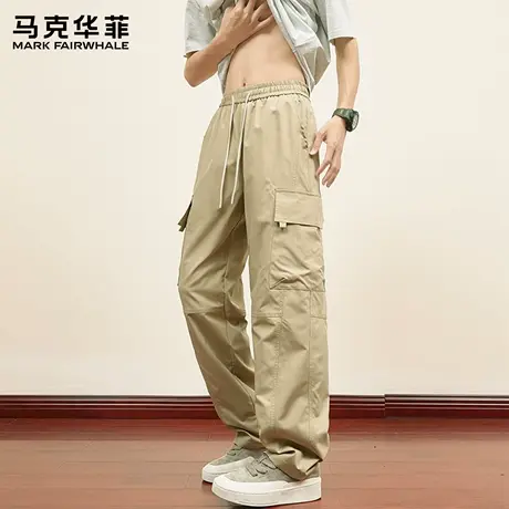 马克华菲工装休闲长裤男生2025新款秋季宽松直筒户外伞兵裤子男X商品大图