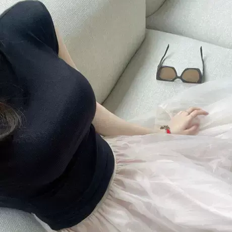 OnoevQN761性感女人味~柔软百搭半高领微透紧身无袖T恤se商品大图