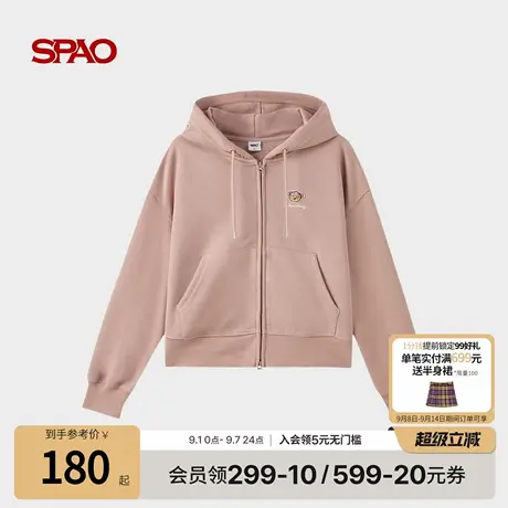 【WOODIE系列】SPAO韩国同款25年秋季新品休闲短款连帽卫衣外套商品大图