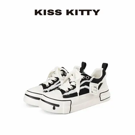 【呼呼专享】KISSKITTY厚底小白鞋女款25新款拼色夏季通勤女鞋百图片