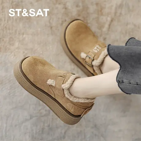 星期六棉鞋女冬2024冬季新款女鞋女款鞋子加绒加厚保暖全包勃肯鞋商品大图