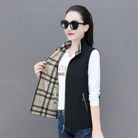 恋上17号双面穿女士马甲女春秋2023秋季新款马夹外穿背心妈妈上衣商品大图