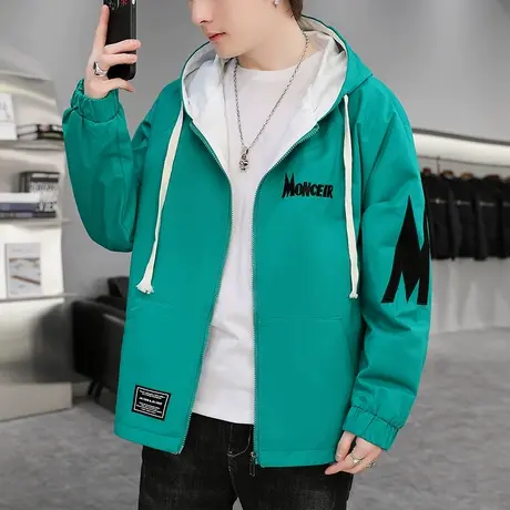 工装外套男士潮流秋季大码胖子宽松休闲男装连帽夹克棒球服上衣服商品大图