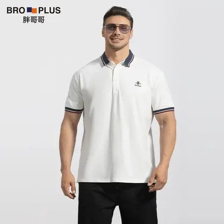 [蜜蜂刺绣短袖]大码短袖POLO衫男宽松加肥加大商务半袖运动衫夏季商品大图