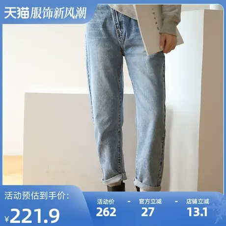 新款今年流行的韩版宽松直筒显瘦牛仔裤时尚高腰老爹裤K501商品大图