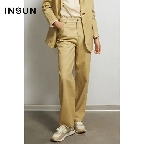 INSUN恩裳秋季纯棉直筒牛仔裤商品大图
