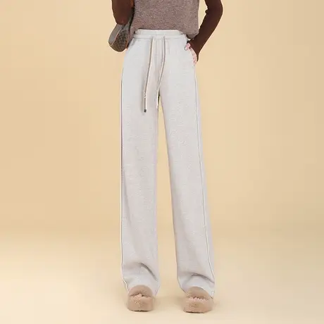 垂感阔腿裤秋冬女裤2023新款高腰宽松显瘦百搭长裤厚款直筒休闲裤商品大图