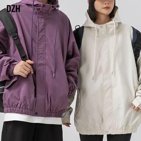 情侣防风连帽冲锋衣男春秋季高级感2024年新款运动夹克外套情侣款商品大图