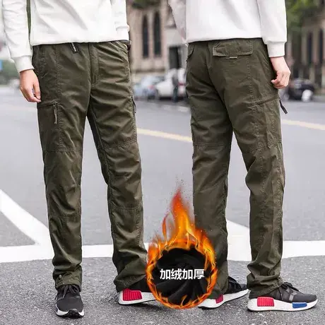 工装裤男长裤子休闲工作服劳保耐磨直筒宽松潮牌秋冬季多口袋加绒商品大图