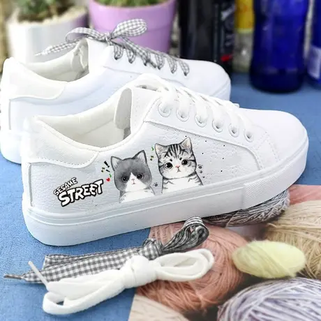 新款小白鞋子女白板鞋厚底百搭帆布鞋女春夏韩版学生球鞋增高女鞋图片