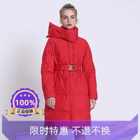 季候风羽绒服冬季高领保暖中长款可拆卸领羽绒服女0874YA720图片