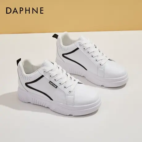 达芙妮女鞋2021年春秋季新款厚底小白鞋女百搭板鞋秋款爆款高帮鞋商品大图
