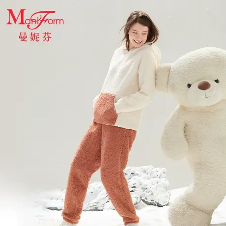【可外穿】曼妮芬纹藏联名双面仿羊羔绒家居服女士秋冬起居服套装图片