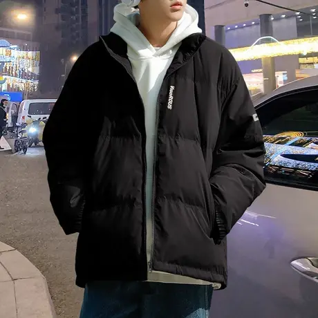 唐狮2023秋冬季新款立领棉衣男士黑色宽松面包服加厚外套青少年潮商品大图