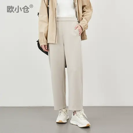 欧小仓 糯米系列 打褶奶奶裤 调节扣两穿九分裤 软糯香蕉裤图片